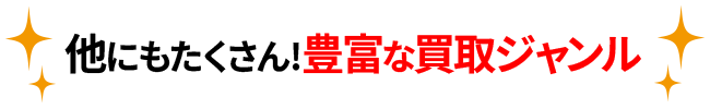 他にもたくさん!豊富な買取ジャンル
